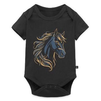 COULEUR DE TATOUAGE DE CHEVAL - Body à manches courtes Premium Bébé - noir - Devant