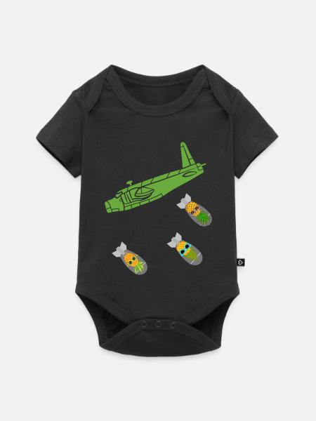 Green Pineapple Bomb Flugzeug - Baby Premium Kurzarmbody - Schwarz