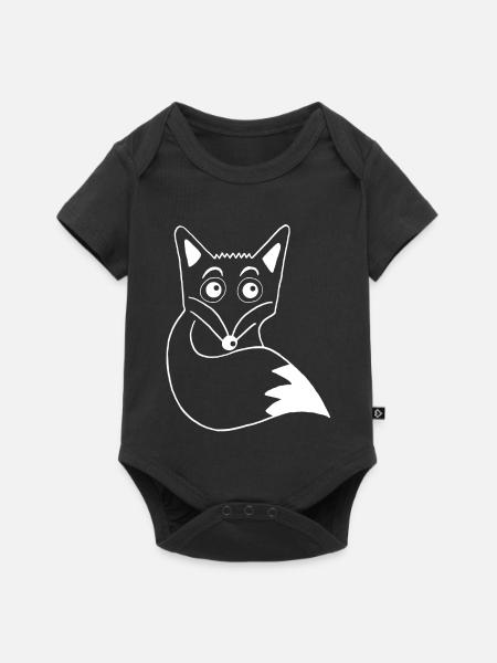 Süßer weißer Fuchs - Baby Premium Kurzarmbody - Schwarz