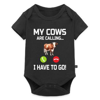 Vache Vaches - Body à manches courtes Premium Bébé - noir - Devant