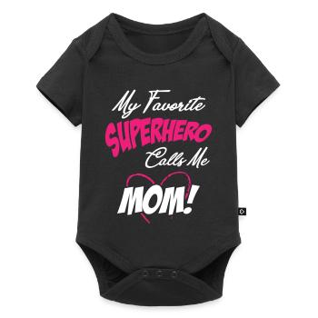 Mon super-héros préféré m’appelle maman - Body à manches courtes Premium Bébé - noir - Devant