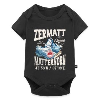 Zermatt rock climbing 3 - Baby Premium short-sleeve bodysuit - black - Front