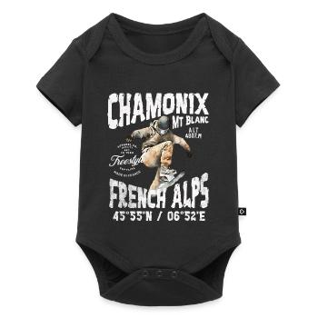 Skateboarding Chamonix Mont Blanc - Baby Premium short-sleeve bodysuit - black - Front
