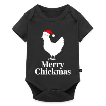 Poulet de Noël drôle joyeux Chickmas - Body à manches courtes Premium Bébé - noir - Devant
