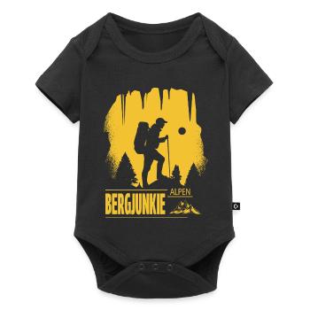 Bergjunkie - Baby Premium Kurzarmbody - Schwarz - Vorne