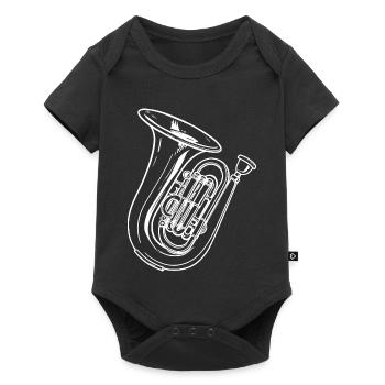 Tuba Drawing - Baby Premium short-sleeve bodysuit - black - Front