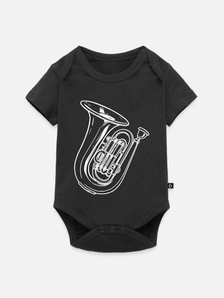 Tuba Zeichnung - Baby Premium Kurzarmbody - Schwarz