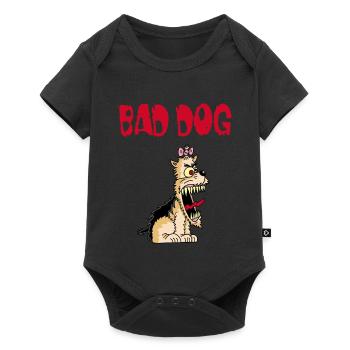 Petit chien en colère - Body à manches courtes Premium Bébé - noir - Devant