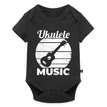 Musique de ukulélé amusante - Body à manches courtes Premium Bébé - noir - Devant