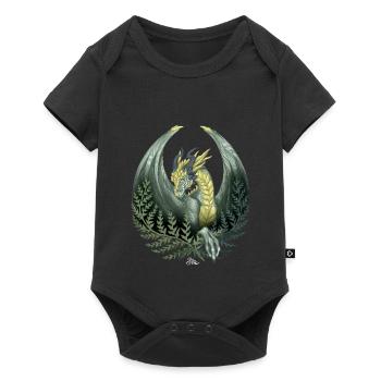 Green Dragon Surrounded by Fern - Baby Premium short-sleeve bodysuit - black - Front