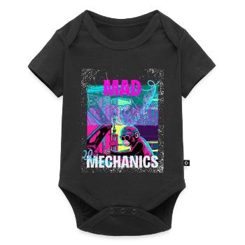 Mad Mechanics – Neon Monkey Garage Art - Baby Premium short-sleeve bodysuit - black - Front