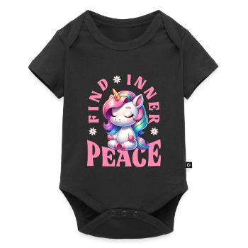 Yoga licorne Inner Peace - Body à manches courtes Premium Bébé - noir - Devant