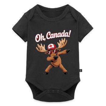 Canadian Moose Celebrate Canada Day - Baby Premium short-sleeve bodysuit - black - Front