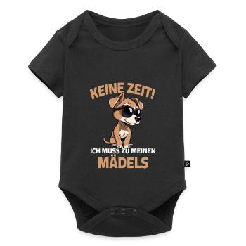 Je n'ai pas le temps d'aller voir mes filles - Dit un chien - Body à manches courtes Premium Bébé - noir - Devant