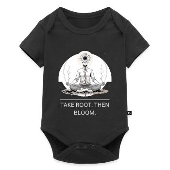Root Meditation Flower Mandala - Baby Premium short-sleeve bodysuit - black - Front