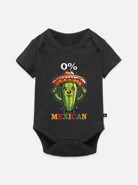 Kaktus Sombrero 0% Mexikanisch - Baby Premium Kurzarmbody - Schwarz