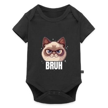Bruh Cat - Baby Premium short-sleeve bodysuit - black - Front