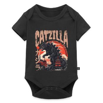 Chat Kaiju Japonais - Body à manches courtes Premium Bébé - noir - Devant