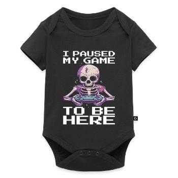 Skeleton Halloween I paused my game to be here - Baby Premium short-sleeve bodysuit - black - Front