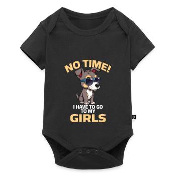 Chien - Pas le temps que j’ai d’aller voir mes filles - Body à manches courtes Premium Bébé - noir - Devant