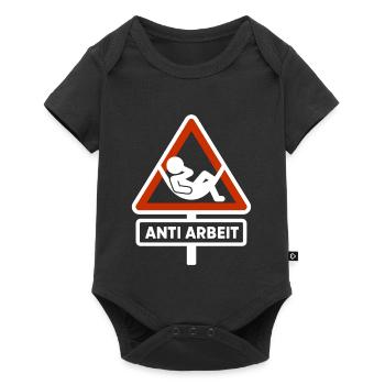 Panneau anti travail – Chemise anti-fraude au temps de travail Malle - Body à manches courtes Premium Bébé - noir - Devant