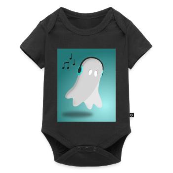 Geist mit Kopfhörern - Baby Premium Kurzarmbody - Schwarz - Vorne