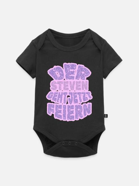 Geschenk für Steven - Baby Premium Kurzarmbody - Schwarz