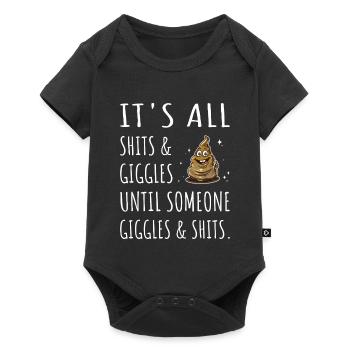 C’est tout en merde et rires jusqu’à ce que... - Body à manches courtes Premium Bébé - noir - Devant