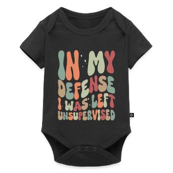 Pour ma défense, j’ai été laissé sans surveillance - Body à manches courtes Premium Bébé - noir - Devant