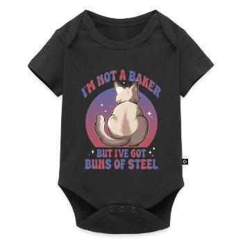 Buns of Steel Cat - Baby Premium short-sleeve bodysuit - black - Front