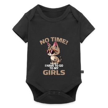 Cat Sunglasses No Time Girls Saying - Baby Premium short-sleeve bodysuit - black - Front