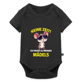 No time, I have to go to my girls' mouse sayings - Baby Premium short-sleeve bodysuit - black - Front