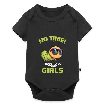 Chenille filles disant jardin pas de temps jardinier - Body à manches courtes Premium Bébé - noir - Devant
