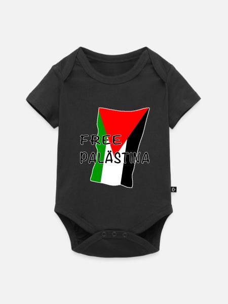 FreiePalästina Flagge Design - Baby Premium Kurzarmbody - Schwarz