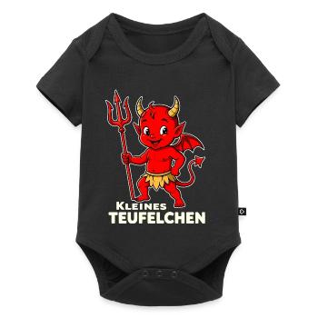 Teufel Kostüm Halloween Teufelchen Dreizack - Baby Premium Kurzarmbody - Schwarz - Vorne