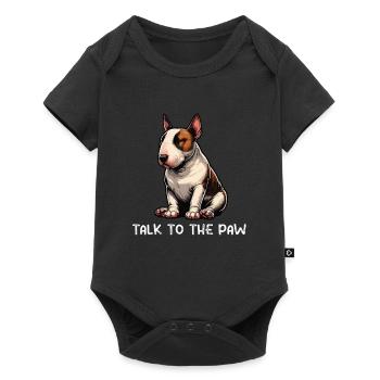 Talk to the Paw Miniatur Bullterrier Bully Bullys  - Baby Premium Kurzarmbody - Schwarz - Vorne
