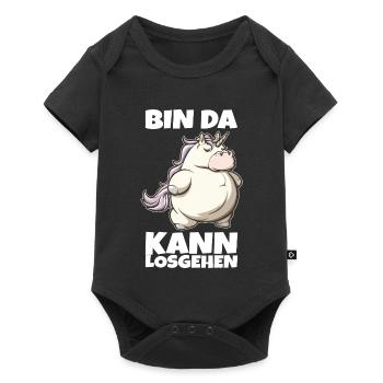 Licorne potelée je suis prêt à partir - Body à manches courtes Premium Bébé - noir - Devant