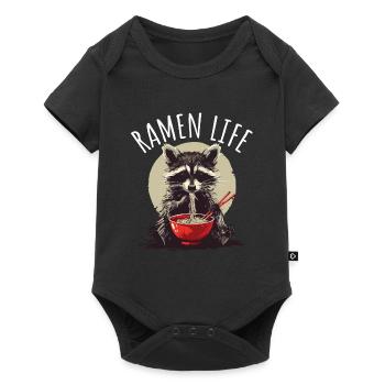 Chemise à motif Ramen Life Nouilles Ramen - Body à manches courtes Premium Bébé - noir - Devant