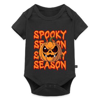 Halloween Citrouille Spooky Saison Citrouille Creepy - Body à manches courtes Premium Bébé - noir - Devant