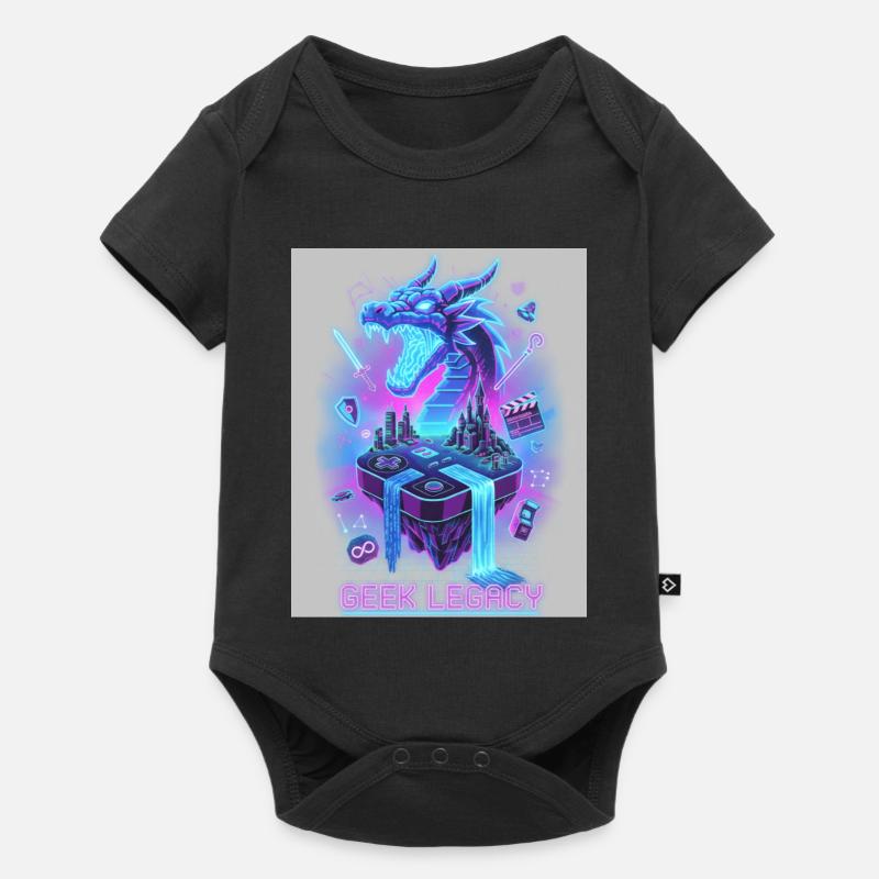 Dragon Neon sur Console Retro - Body à manches courtes Premium Bébé - noir
