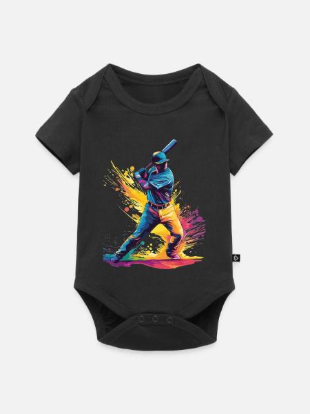 Baseball Spieler - Baby Premium Kurzarmbody - Schwarz