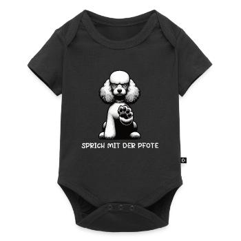 Parlez à la patte Caniche Caniche propriétaire Caniche Chien Caniche - Body à manches courtes Premium Bébé - noir - Devant