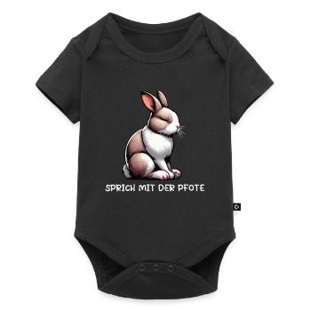 Parler à la patte lapin lapin lapin à longues oreilles - Body à manches courtes Premium Bébé - noir - Devant