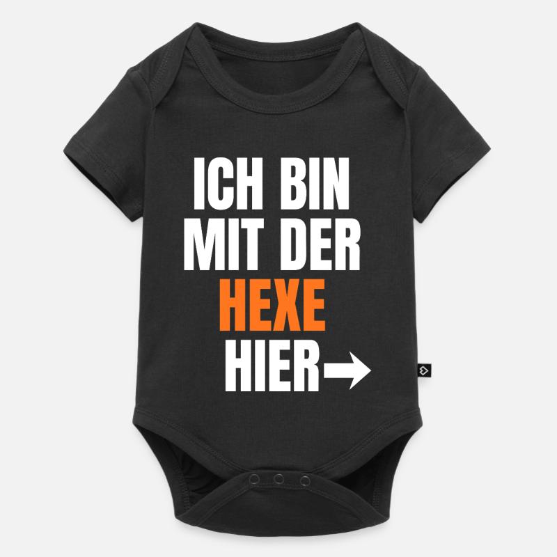 Ich bin bei der Hexe hier - Baby Premium Kurzarmbody - Schwarz