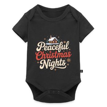 Ruhige Weihnachtsnächte - Baby Premium Kurzarmbody - Schwarz - Vorne