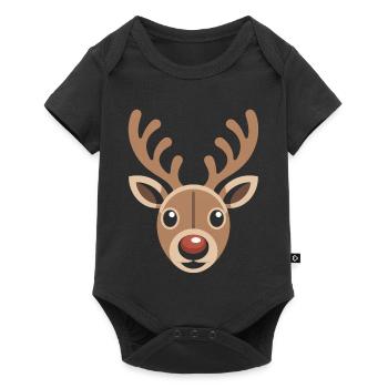 Renne Noël laid - Body à manches courtes Premium Bébé - noir - Devant