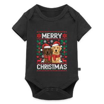 Labrador - Golden Retriever Christmas Xmas - Baby Premium short-sleeve bodysuit - black - Front