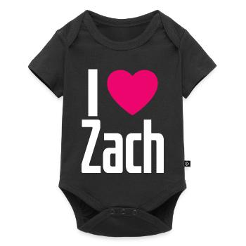 J’aime Zach Pink Heart J’aime Zach - Body à manches courtes Premium Bébé - noir - Devant