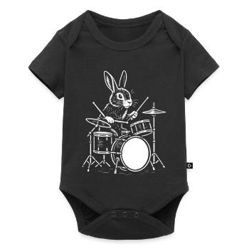 Rhythm Rabbit Drummer - Baby Premium short-sleeve bodysuit - black - Front