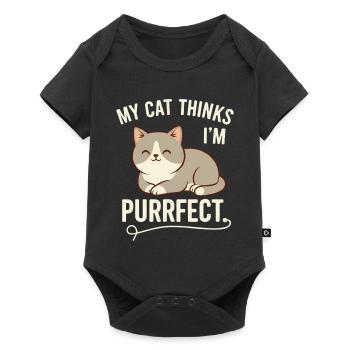 Chat Purrfect pense que je suis parfait - Body à manches courtes Premium Bébé - noir - Devant
